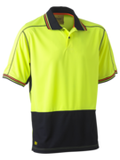 BISLEY BK1219 HiVis Poly Mesh Polo -Yellow Navy