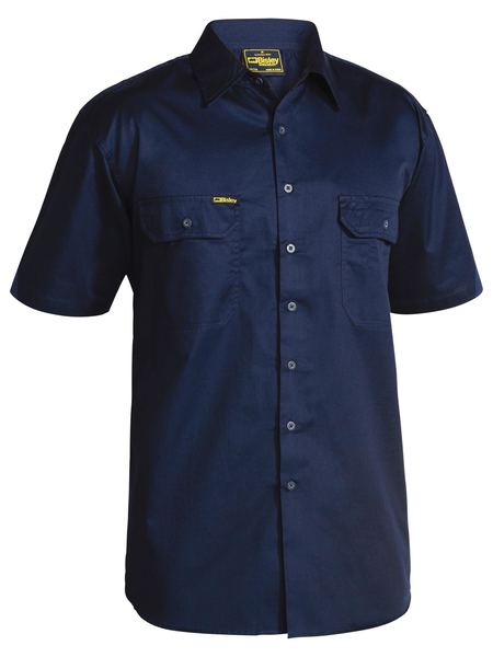 [BW-BS1893N-S] BISLEY BS1893 Lightweight Drill Shirt (S, Navy)