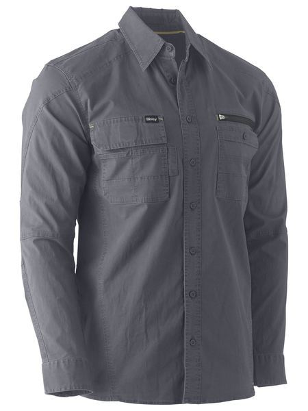 BISLEY BS6144 FLX & MOVE Stretch Long Sleeve Shirt Charcoal