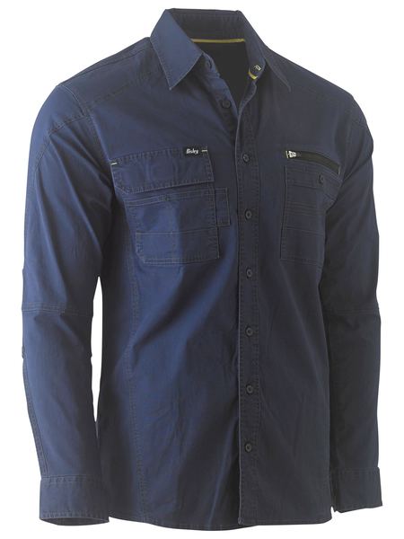 BISLEY BS6144 FLX & MOVE Stretch Long Sleeve Shirt Navy