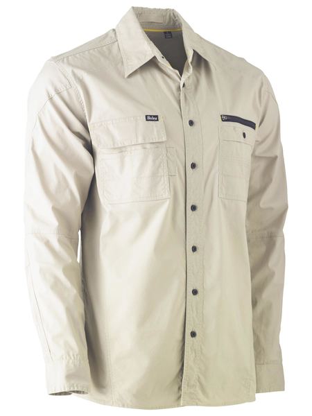 [BW-BS6144S-XS] BISLEY BS6144 FLX & MOVE Stretch Long Sleeve Shirt Stone (XS)