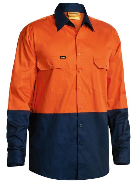 BISLEY BS6895 HI VIS Lightweight Long Sleeve Drill Shirt