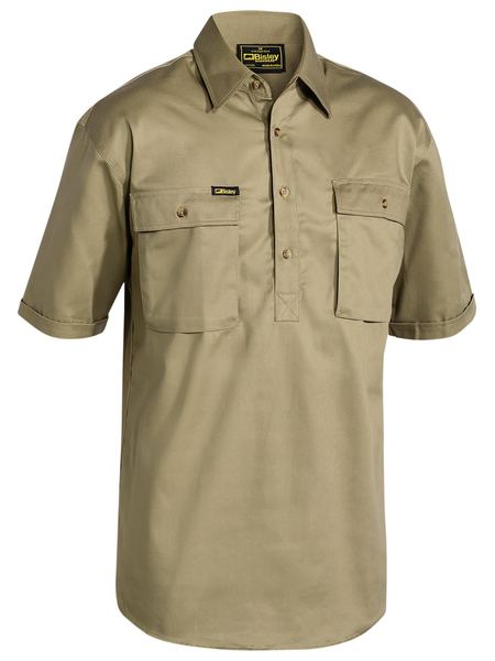 BISLEY BSC1433 Short Sleeve Closed Front Work Shirt