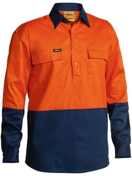 BISLEY BSC6267 Hi Vis Closed Front Drill Shirt