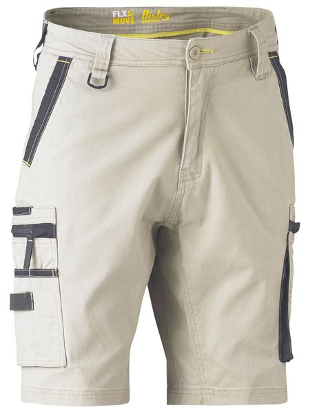 BISLEY BSHC1330 FLX & MOVE Cargo Shorts - Stone