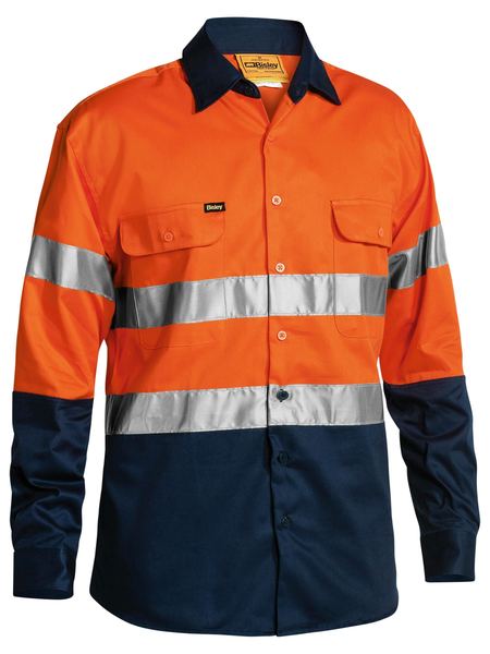 BISLEY BT6456 Reflective Taped Cotton Drill Shirt