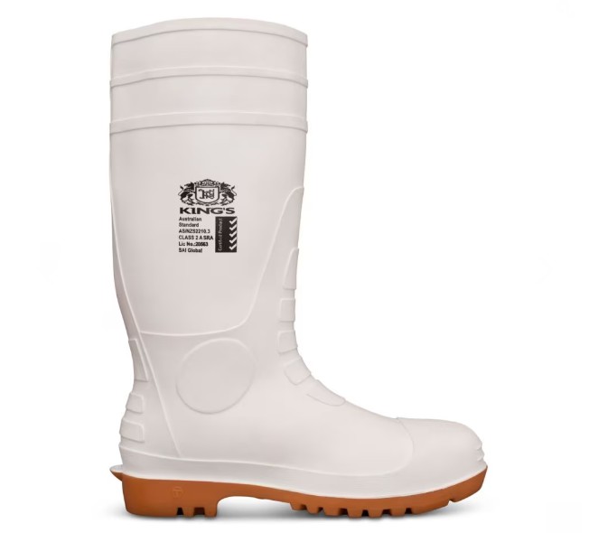 [SP-10110-05] KINGS 10-110 White Safety Gumboots (5)