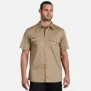 KING GEE K14825 WorkCool Short Sleeve Shirt, Khaki