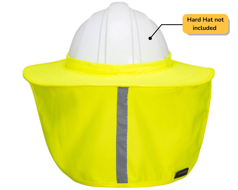 [PW-HA21Y] PORTWEST HA21 Hi-Vis Brim with Neck Shade (Hi-Vis Yellow/Lime)