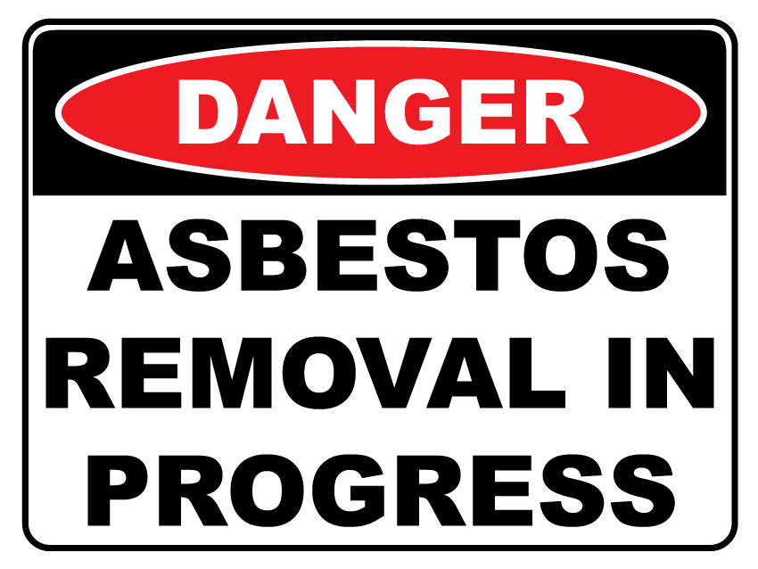 [Sign-4530C-Asbestos] Sign - DANGER Asbestos Removal in Progress (450 x 300 mm)
