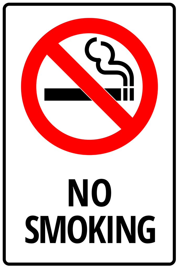 [Sign-3025P-Smoking] Sign - No Smoking (300 x 225 mm, Polypropylene)
