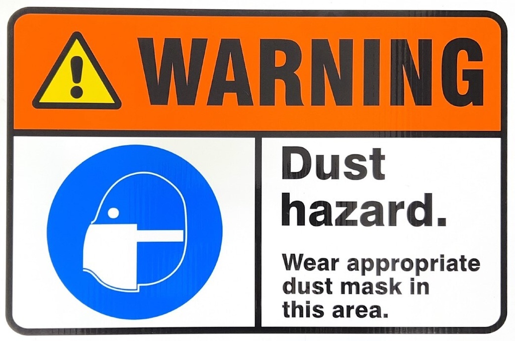 [Sign-4530C-WDH] Sign - Warning Dust Hazard (Corflute)