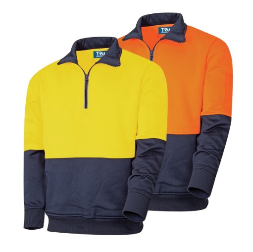 [TRU-TF2950-YNS] TRU TF2950 HiVis Fleece Jumper (S, Yellow-Navy)