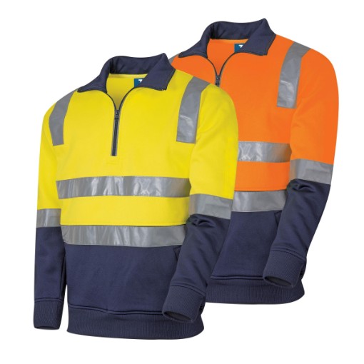 [TRU-TF2950T7-YNXS] TRU TF2950T7 HiVis Fleece Jumper (XS, Yellow-Navy)