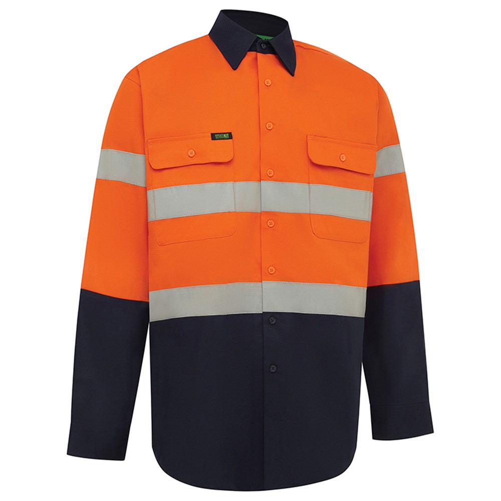 [WW-2002ON-XXS] WORKIT 2002 Long Sleeve Taped Shirt Orange/Navy (2XS)