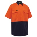 WORKIT 2008 Lightweight Short Sleeve Shirt Orange/Navy