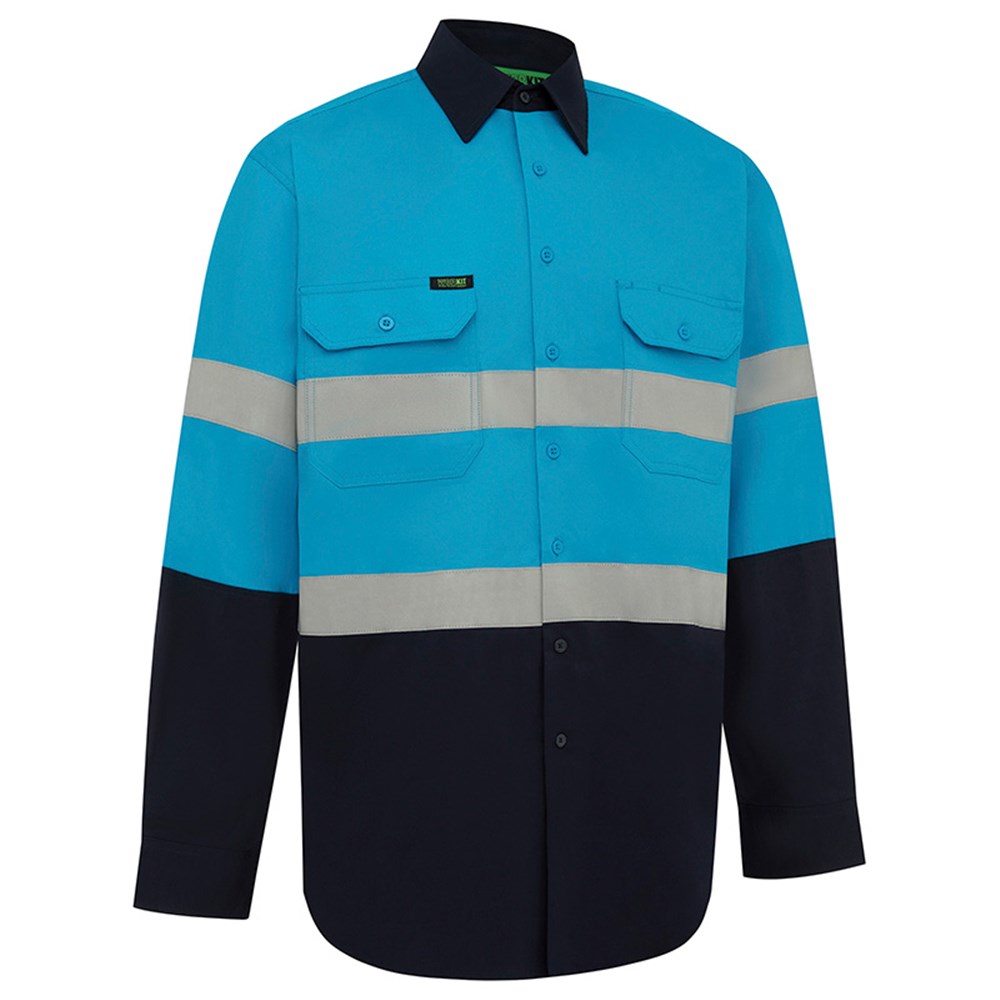 [WW-2013SB-S] WORKIT 2013SBN Lightweight Taped Shirt Sky Blue/Navy (S)