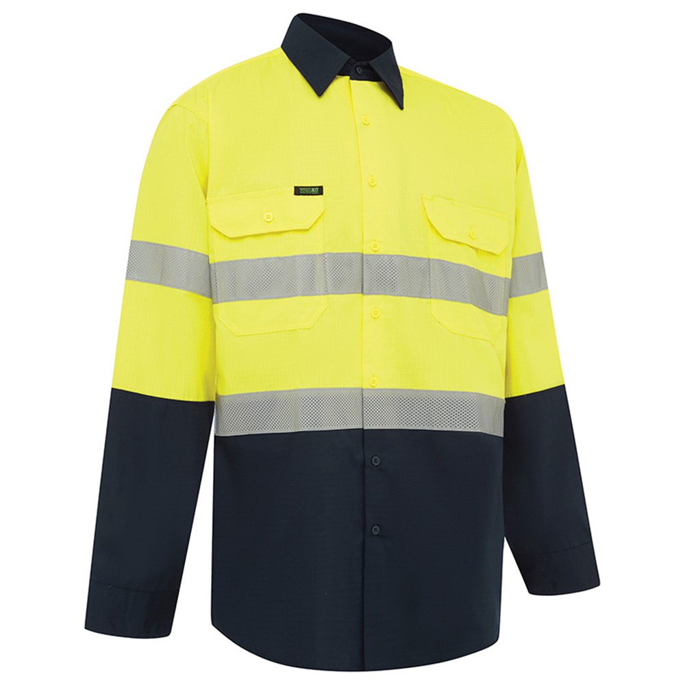 [WW-2021YN-XS] WORKIT 2021 Ripstop Long Sleeve Shirt Yellow/Navy (XS)