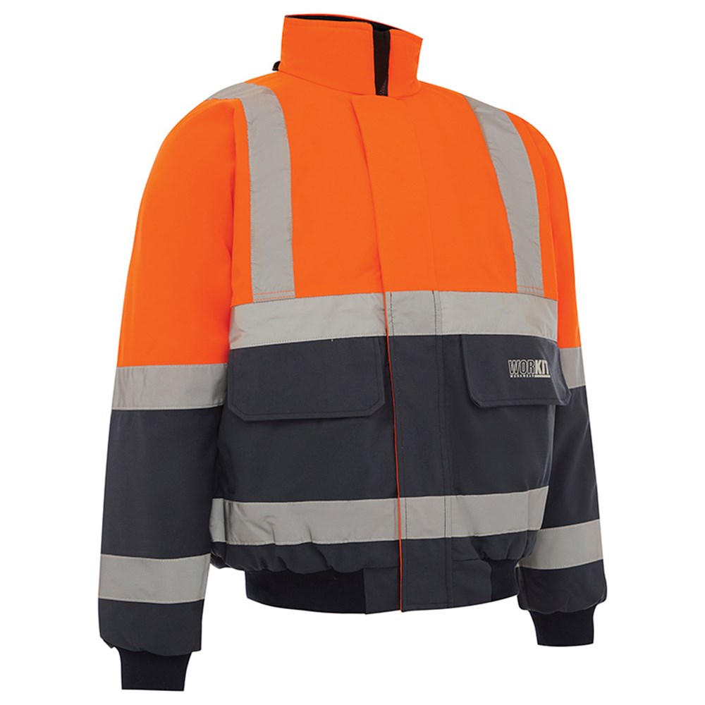 WORKIT 3003 Bomber Jacket Orange/Navy