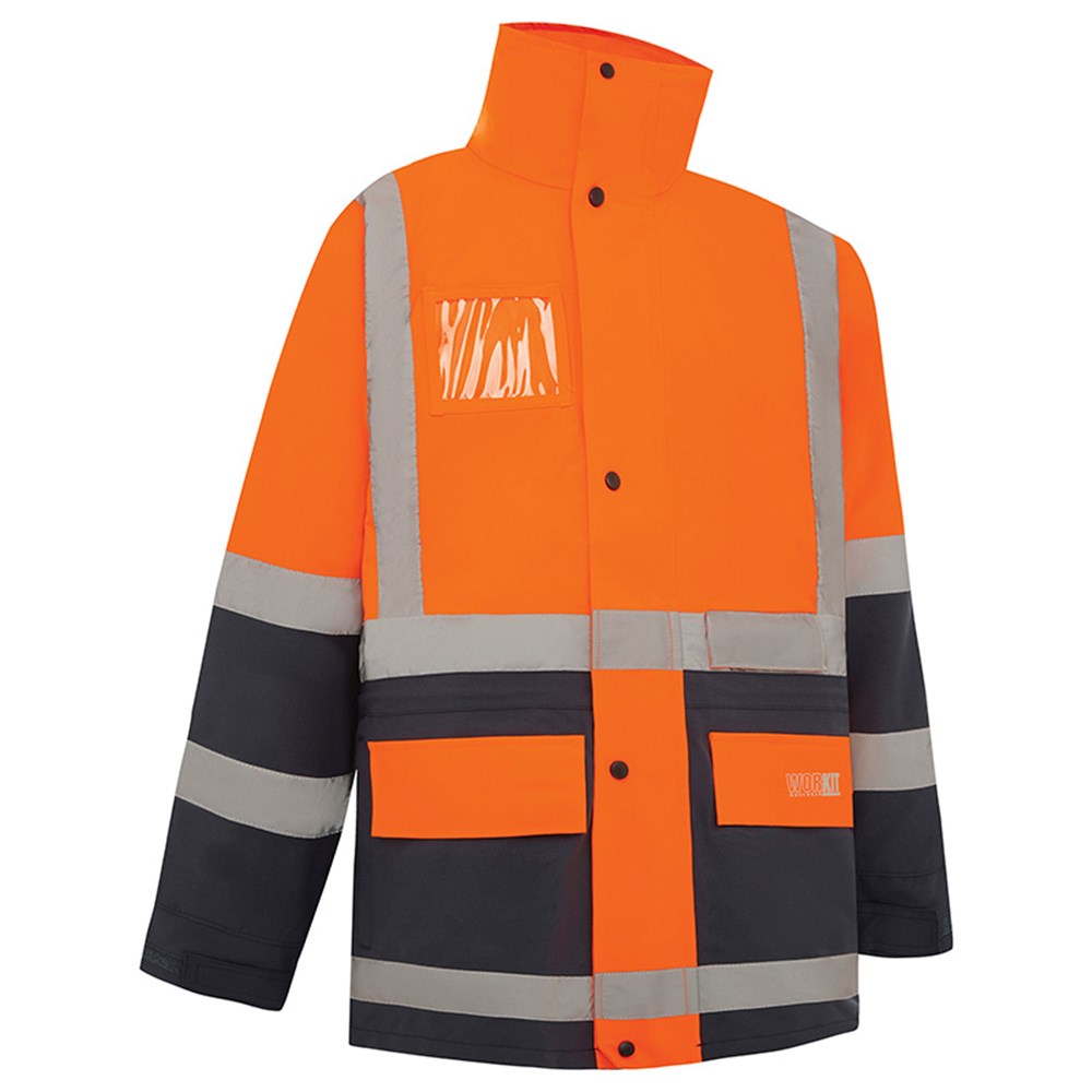 [WW-3004ON-XS] WORKIT 3004 5-in-1 Wet Weather Jacket Orange-Navy (XS)