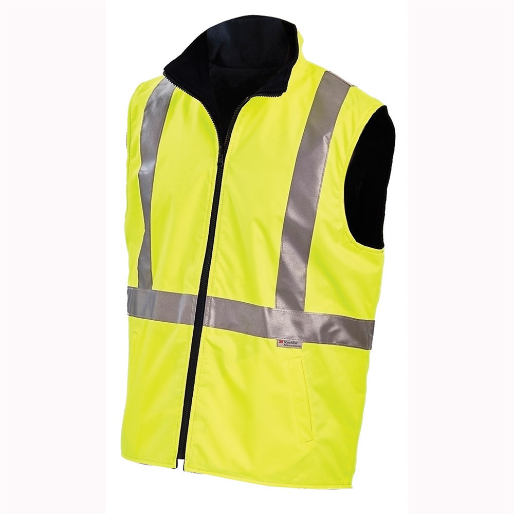 [WW-7501YN-XS] WORKIT 7501 Reversible Taped Vest Yellow/Navy (XS)
