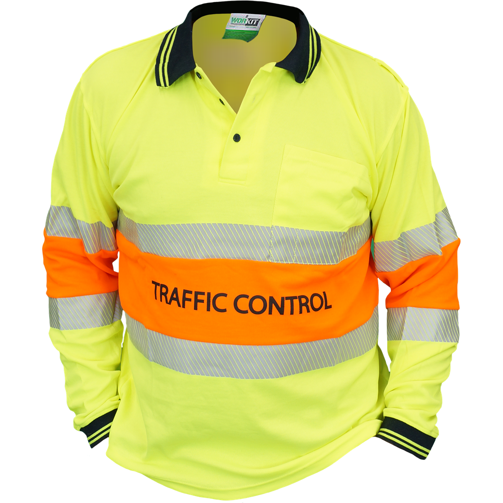 WORKIT Qld Traffic Control Polo Yellow-Orange