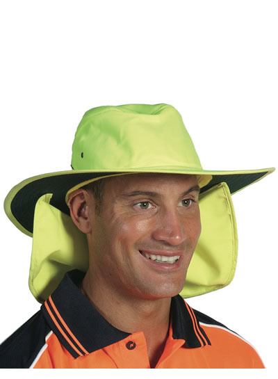 [CU-H055-S] DNC H055 HiVis Canvas Hat with Flap (Small - 55cm)