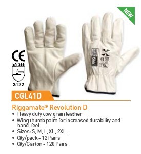 PROCHOICE CGL41D 'RIGGAMATE Revolution D' Cow Grain Leather Gloves