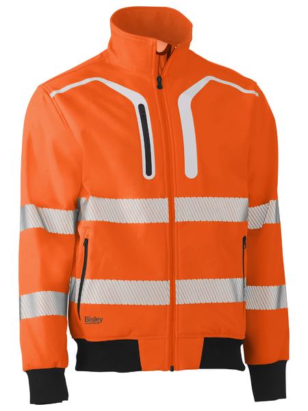 BISLEY BJ6979T Taped Hi Vis Soft Shell Bomber Jacket