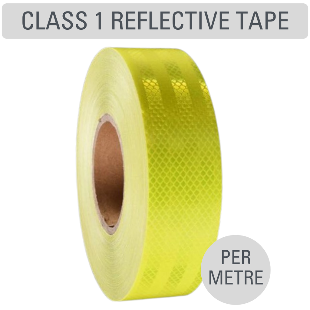 Class 1 Reflective Tape, 50mm - Fluoro Yellow