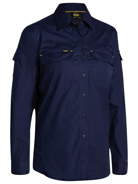 [BL6414-N06] BISLEY BL6414 Womens X Airflow Ripstop Shirt (Navy, 06)