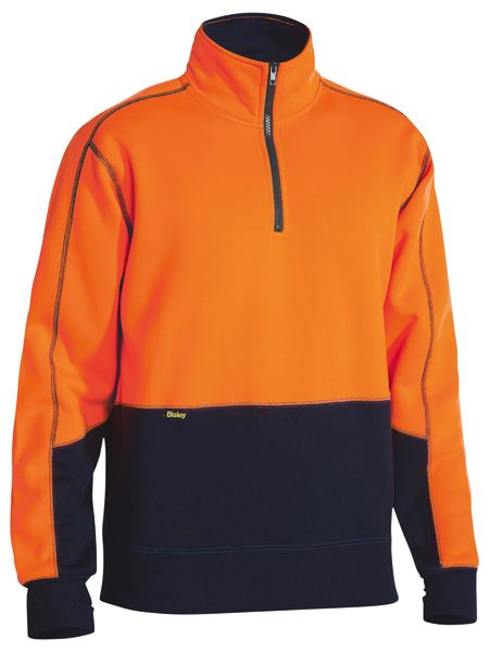 [BW-BK6989Y-XS] BISLEY BK6989 Softshell 1/4 Zip Pullover (XS, Yellow-Navy)