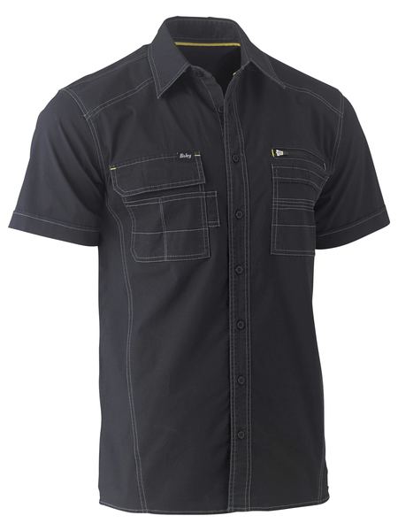 [BW-BS1144B-S] BISLEY BS1144 FLX & MOVE Stretch Utility Shirt, Black (S)