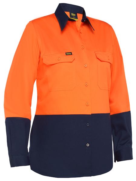 [BW-BL6895-ON-06] BL6895 BISLEY Womens Cool Lightweight Hi Vis Drill Shirt (06)