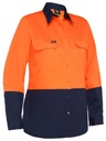 BL6895 BISLEY Womens Cool Lightweight Hi Vis Drill Shirt