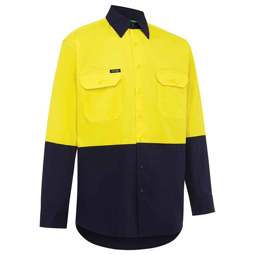 [WW-2007YN-2XS] WORKIT 2007 Lightweight Long Sleeve Shirt Yellow/Navy (2XS)