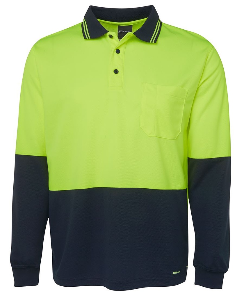 [JBS-6HVPL-LN2XS] JB's 6HVPL Hi Vis Long Sleeve Traditional Polo (2XS)