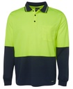 JB's 6HVPL Hi Vis Long Sleeve Traditional Polo