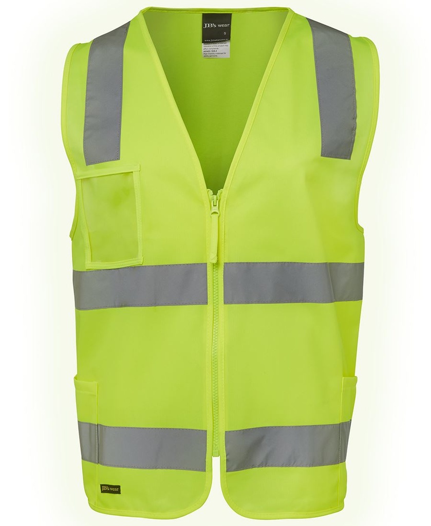 [JBS-6DNSZ-YS] JB's 6DNSZ HiVis (D+N) ZIP Safety Vest (S, Hi-Vis Yellow/Lime)