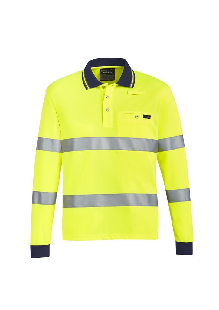 [ZH380-2XS] SYZMIK ZH380 Biomotion Polo Shirt, Long Sleeve - Yellow (2XS)