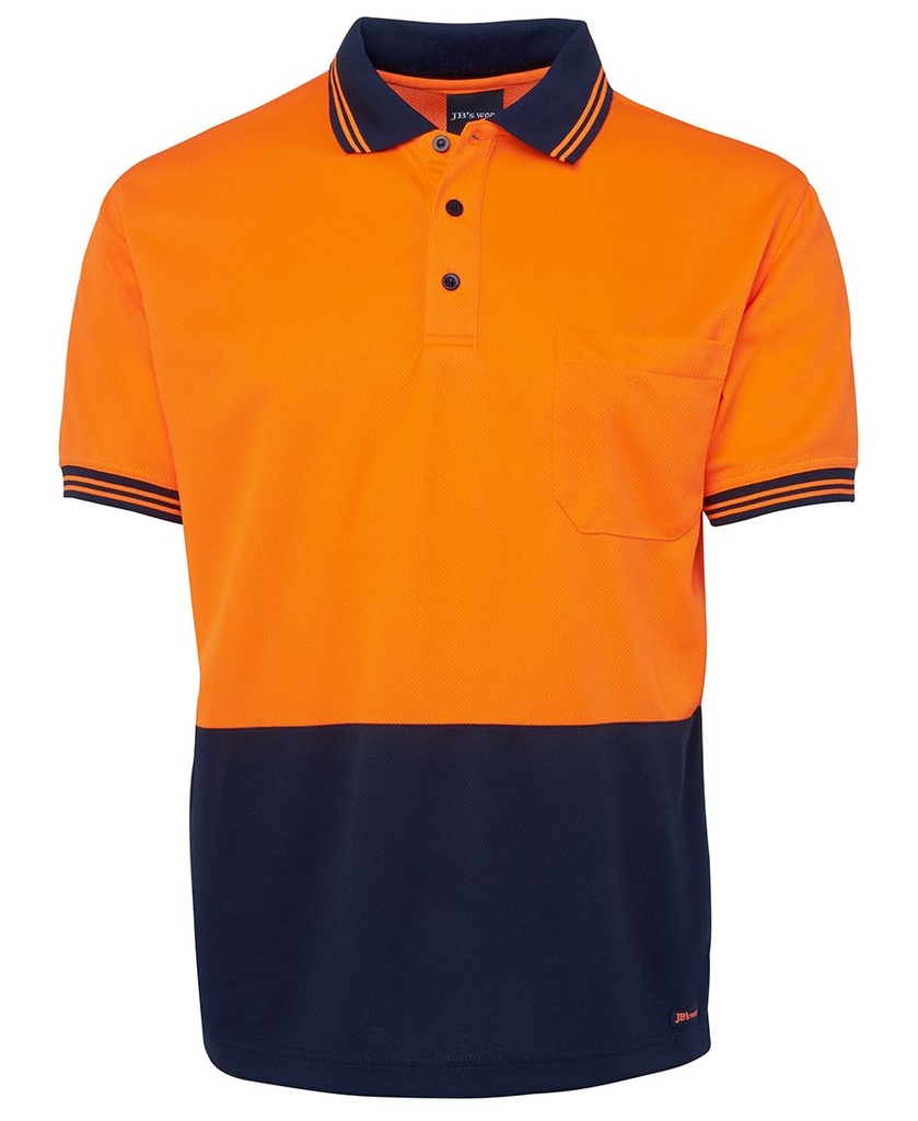 [JBS-6HVPS-ON2XS] JB's 6HVPS Hi Vis Traditional Polo (Orange-Navy, 2XS)