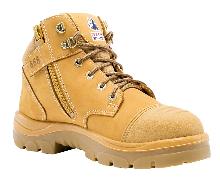 [SB-312658-W040] 312658 | STEEL BLUE Parkes Zip Scuff Safety Boots (Wheat, 4)