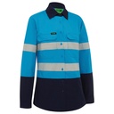 WORKIT 2012SBN Womens Taped Shirt Sky Blue/Navy