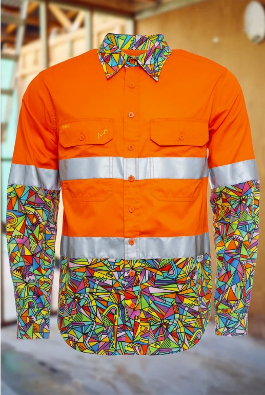 TRADEMUTT Men's HiVis Cotton-Drill Shirt