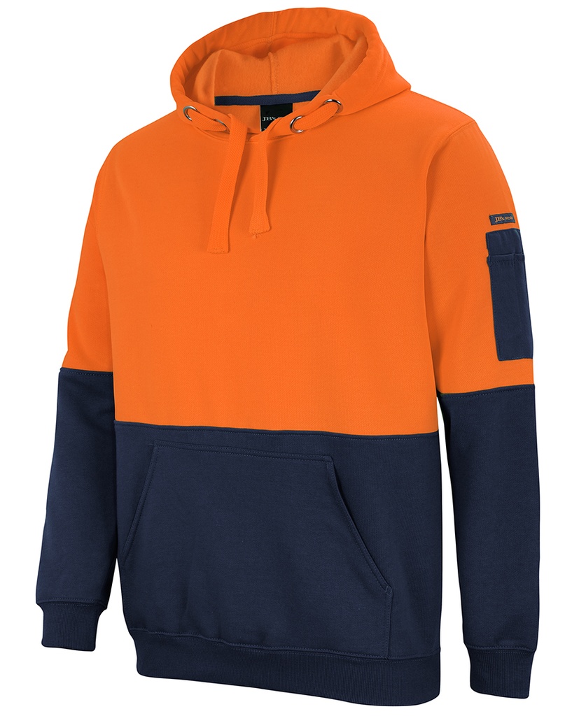 [JBS-6HVPH-ONXS] JB's Hi Vis Pull Over Hoodie  (Orange-Navy, XS)