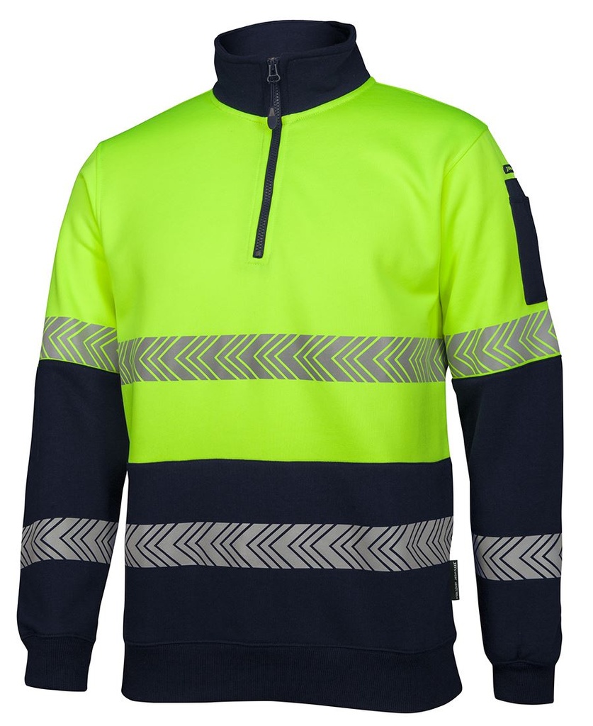 [JBS-6HZSY-S] JB's 6HZS HiVis 1/2 Zip Fleecy Jumper (S, Yellow-Navy)