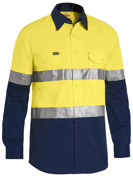 BS6696T HiVis Cotton Drill Work Shirt