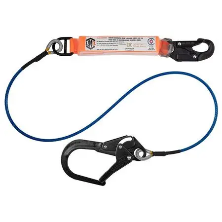 LINQ WLSA1SNSDSR Single Leg Shock Absorbing 2M Wire Rope Lanyard