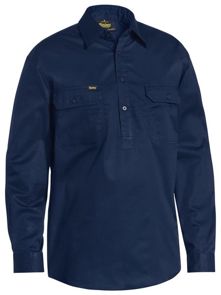 [BSC6820-NS] BISLEY BSC6820 Closed Front Cool Lightweight Drill Shirt (Navy, S)