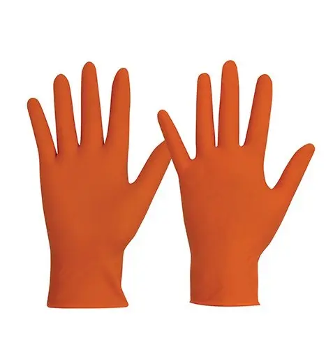 PROCHOICE Disposable Nitrile Powder Free, Heavy Duty Gloves - Orange, Medium